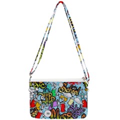 Graffiti Characters Seamless Pattern Double Gusset Crossbody Bag by Amaryn4rt