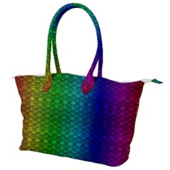 Rainbow Colored Scales Pattern, Full Color Palette, Fish Like Canvas Shoulder Bag by Casemiro