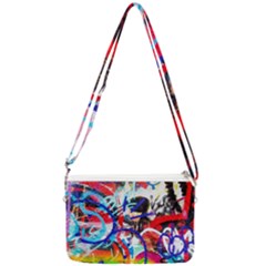 Crazy Grafitti Double Gusset Crossbody Bag by essentialimage