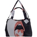 Wide open and ready - kinky girl face in the dark Double Compartment Shoulder Bag View1