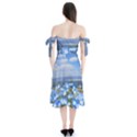 Floral Nature Shoulder Tie Bardot Midi Dress View2