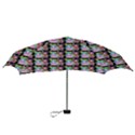 Blue Haired Girl Pattern Black Mini Folding Umbrellas View3