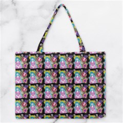 Blue Haired Girl Pattern Black Zipper Medium Tote Bag by snowwhitegirl