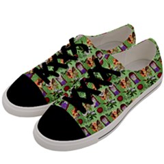 Purple Glasses Girl Pattern Green Men s Low Top Canvas Sneakers by snowwhitegirl