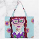 Purple Glasses Girl Wall Zipper Medium Tote Bag View1