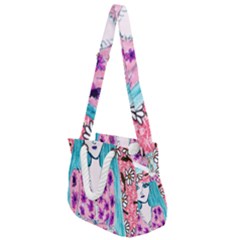 Blue Haired Girl Wall Rope Handles Shoulder Strap Bag by snowwhitegirl