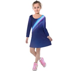 Light Fleeting Man s Sky Magic Kids  Long Sleeve Velvet Dress by Mariart