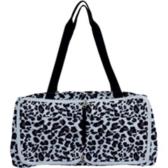 Leopard Spots, White, Brown Black, Animal Fur Print Multi Function Bag by Casemiro