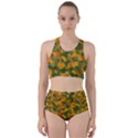 Green and Orange Camouflage Pattern Racer Back Bikini Set View1