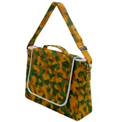 Green And Orange Camouflage Pattern Box Up Messenger Bag by SpinnyChairDesigns