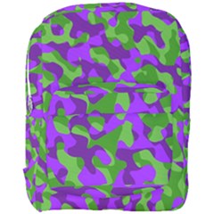 Purple And Green Camouflage Full Print Backpack by SpinnyChairDesigns