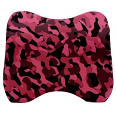 Black And Pink Camouflage Pattern Velour Head Support Cushion by SpinnyChairDesigns