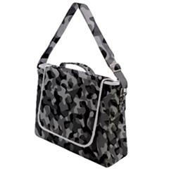 Grey And Black Camouflage Pattern Box Up Messenger Bag by SpinnyChairDesigns