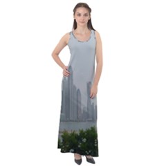 P1020023 Sleeveless Velour Maxi Dress by 45678