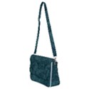 Dark Teal Butterfly Pattern Shoulder Bag with Back Zipper View2