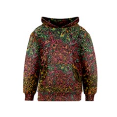 Stylish Fall Colors Camouflage Kids  Pullover Hoodie by SpinnyChairDesigns