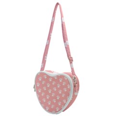 Animal Cat Dog Prints Pattern Pink White Heart Shoulder Bag by SpinnyChairDesigns