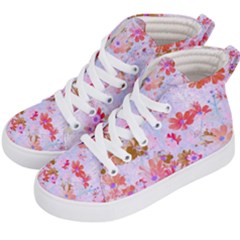 Cosmos Flowers Pink Kids  Hi-top Skate Sneakers by DinkovaArt