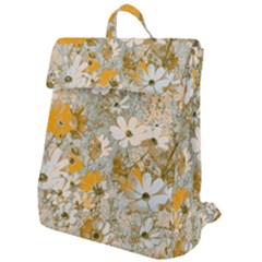 Cosmos Flowers Sepia Color Flap Top Backpack