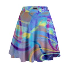 Infinity Painting Blue High Waist Skirt by DinkovaArt