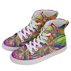 Rainbow Painting Pattern 4 Men s Hi-top Skate Sneakers by DinkovaArt