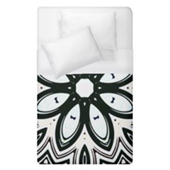 Black And White Floral Print Pattern Duvet Cover (single Size) by SpinnyChairDesigns