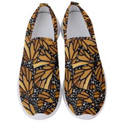 Monarch Butterfly Wings Pattern Men s Slip On Sneakers by SpinnyChairDesigns