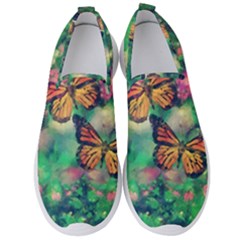 Watercolor Monarch Butterflies Men s Slip On Sneakers by SpinnyChairDesigns