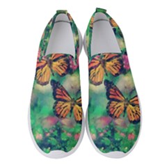 Watercolor Monarch Butterflies Women s Slip On Sneakers by SpinnyChairDesigns