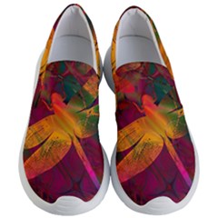 Dragonflies Abstract Colorful Pattern Women s Lightweight Slip Ons by SpinnyChairDesigns