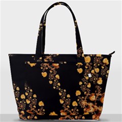 Abstract Gold Yellow Roses On Black Back Pocket Shoulder Bag  by SpinnyChairDesigns