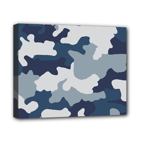 Camo Blue Canvas 10  X 8  (stretched) by MooMoosMumma