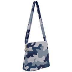 Camo Blue Zipper Messenger Bag by MooMoosMumma