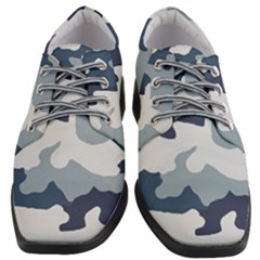 Camo Blue Women Heeled Oxford Shoes by MooMoosMumma