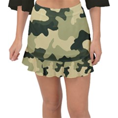 Camo Green Fishtail Mini Chiffon Skirt by MooMoosMumma