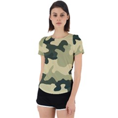 Camo Green Back Cut Out Sport Tee by MooMoosMumma