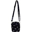 Black and White Butterfly Pattern Shoulder Strap Belt Bag View3