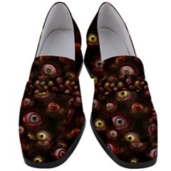 Zombie Eyes Pattern Women s Chunky Heel Loafers by SpinnyChairDesigns