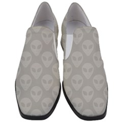 Grey Aliens Ufo Women Slip On Heel Loafers by SpinnyChairDesigns