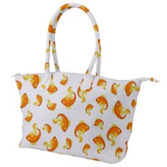 Orange Goldfish Pattern Canvas Shoulder Bag by SpinnyChairDesigns