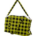 Yellow Black Buffalo Plaid Canvas Crossbody Bag View2