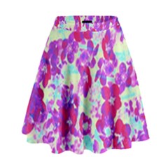 Spring Flowers Garden High Waist Skirt by DinkovaArt