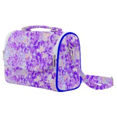 Purple Spring Flowers Satchel Shoulder Bag by DinkovaArt