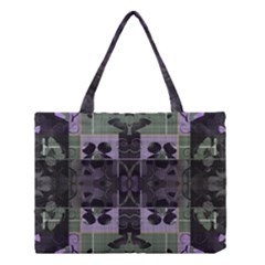 Chive Purple Black Abstract Art Pattern Medium Tote Bag