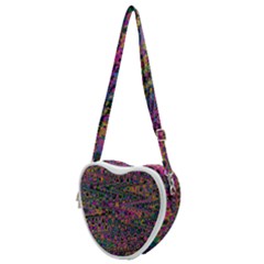 Colorful Bohemian Mosaic Pattern Heart Shoulder Bag by SpinnyChairDesigns