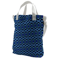 Abstract Blue Circles Mosaic Canvas Messenger Bag