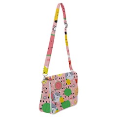 Cats And Fruits  Shoulder Bag With Back Zipper by Sobalvarro