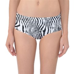 Zebra Print Stripes Mid-waist Bikini Bottoms by SpinnyChairDesigns