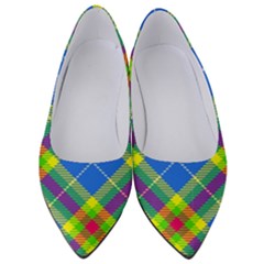 Clown Costume Plaid Striped Women s Low Heels by SpinnyChairDesigns