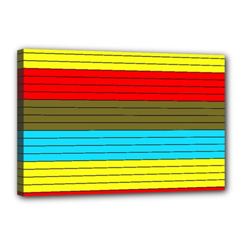 Multicolor With Black Lines Canvas 18  X 12  (stretched) by tmsartbazaar